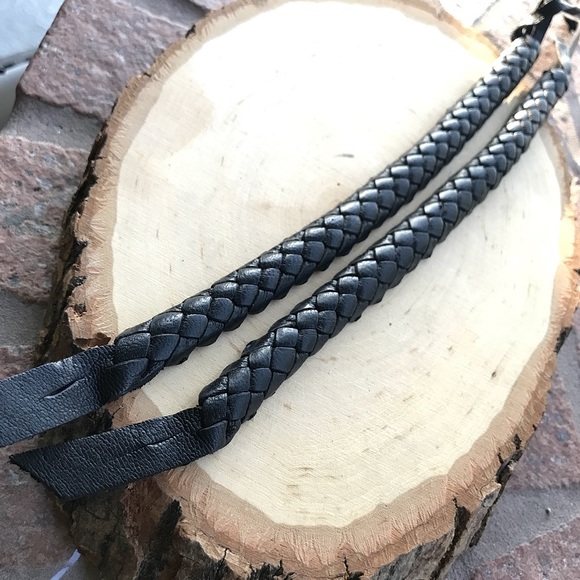 SOLD Genuine black leather band bracelet - Picture 4 of 8